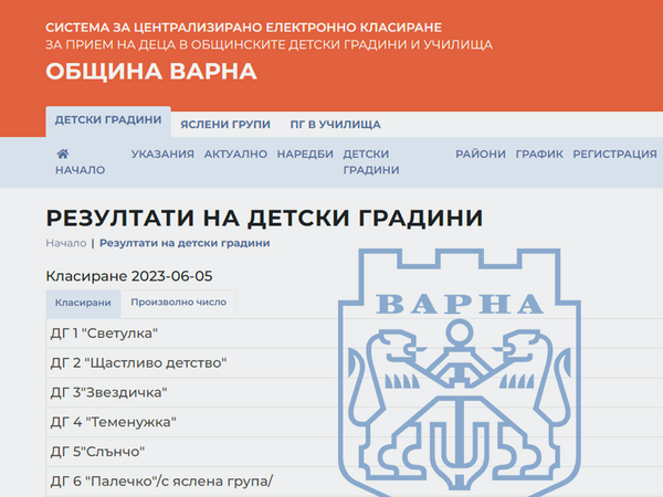 Започва записването на приетите на първо класиране в детските градини