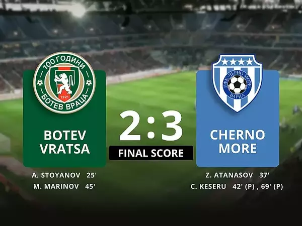 В нервен мач във Враца: Черно море победи Ботев с 3:2